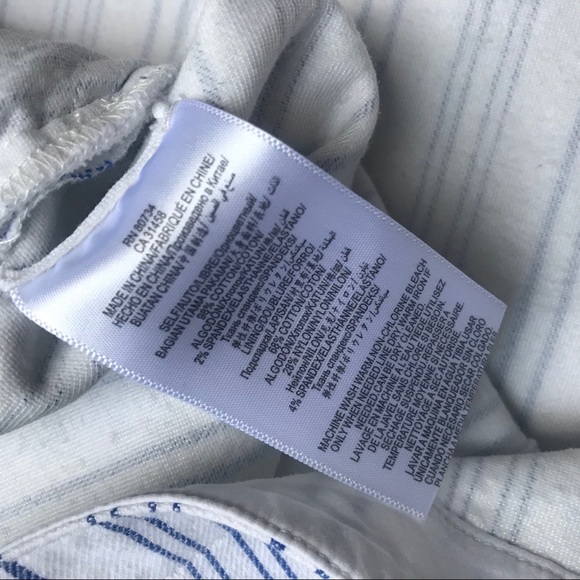 BCBG MAXAZRIA Blue & White Striped Zip Up Skort - Picture 6 of 7